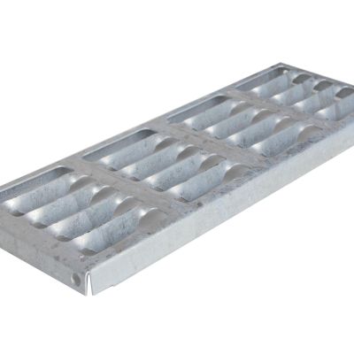 Formed-Grated Tread Step, Bolt-On, for Steel Stairway