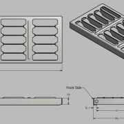 Bolt-on formed-grated steel stair tread, view 4