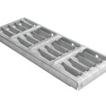 Formed-Grated Tread Step, Bolt-On, for Steel Stairway