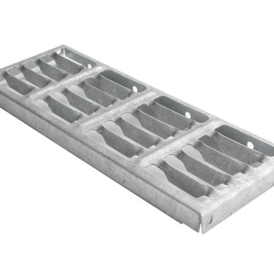 Formed-Grated Tread Step, Bolt-On, for Steel Stairway