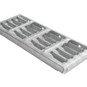 Formed-Grated Tread Step, Bolt-On, for Steel Stairway