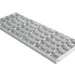 Bar Grating Tread Step, Bolt-On, for Steel Stairway