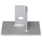 Stanchion lug leg support base with oblong-hole angle, view 2