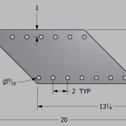 Steel stairway pitch plate, 13 gauge, view 4